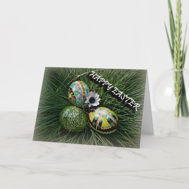 Colorful Pysanky Holiday Card (Front)
