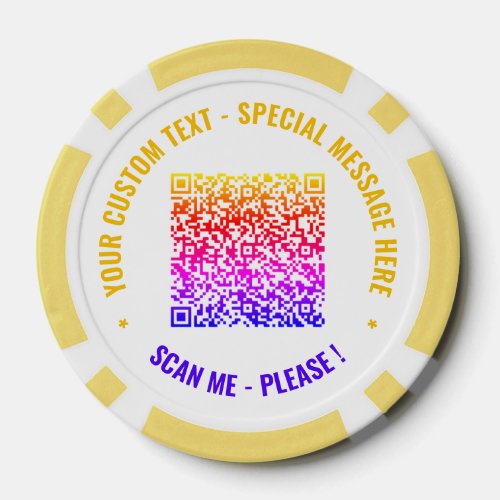 Colorful QR Code Custom Text and Color Poker Chips