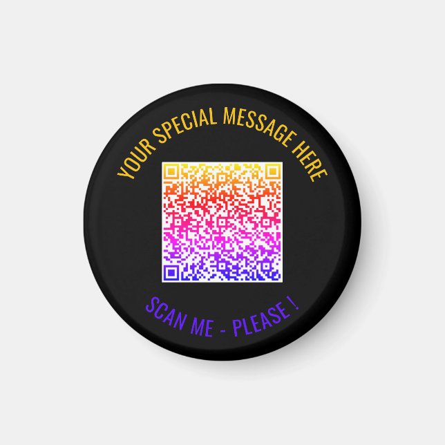 Colorful QR Code Custom Text and Colors Magnet (Front)