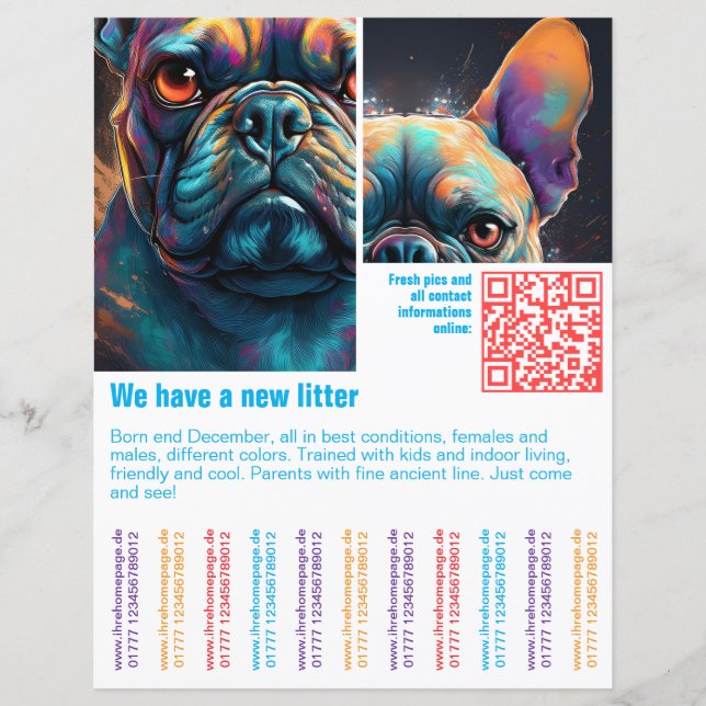 colorful QR code tear off template (Front)