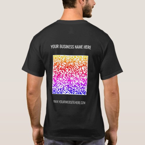 Colorful QR Code with Custom Text Business T_Shirt