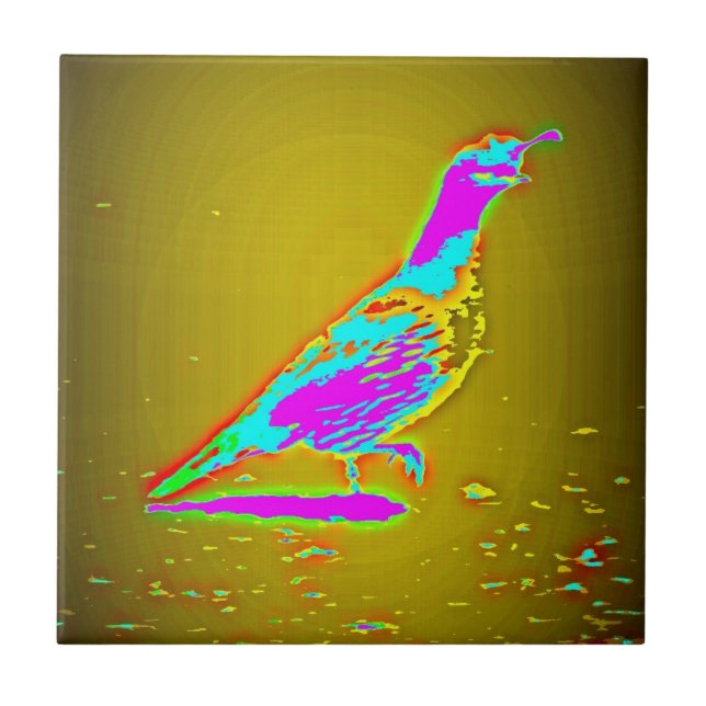 colorful quail tile (Front)
