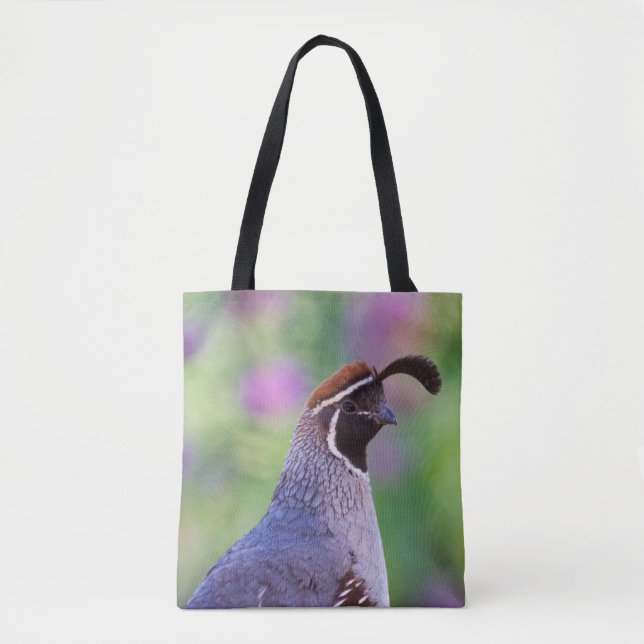 Colorful Quail Tote Bag (Front)