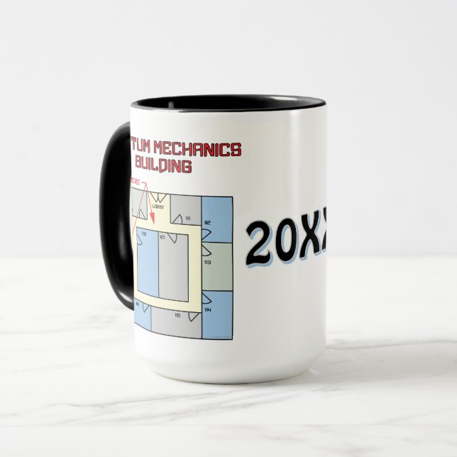 Colorful Quantum Mechanics Building Mug (Front Left)