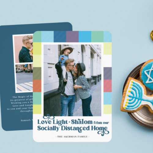 Colorful Quarantine  Happy Hanukkah Holiday Photo Invitation