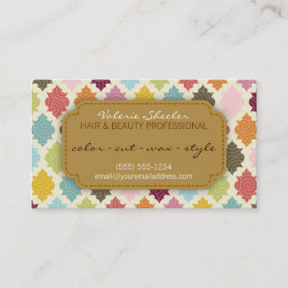 Colorful Quatrefoil Hair & Beauty Coupon Discount