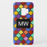Colorful Quatrefoil Lattice Trellis Monogram Case-Mate Samsung Galaxy S9 Case<br><div class="desc">This beautiful, colorful quatrefoil Moroccan trellis pattern has a curvy black banner where you can add your monogram / initials. The repeating lattice motif is done in a rainbow of bright color, from teal and mint green to rich shades of red, blue, purple, golden yellow and orange. Use the template...</div>