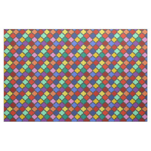 Colorful Quatrefoil Lattice Trellis Pretty Fabric