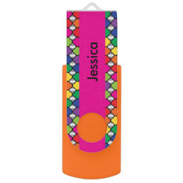 Colorful Quatrefoil Pattern | DIY Name Flash Drive