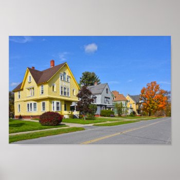 Colorful Queen Anne Revival Houses  Vermont Poster by catherinesherman at Zazzle