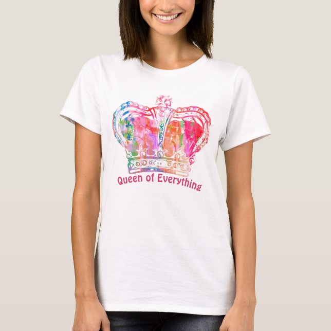 Colorful Queen Crown T-Shirt. T-Shirt (Front)