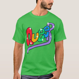 Colorful Queer Word Art Rainbow Pride LGBTQ T-Shirt