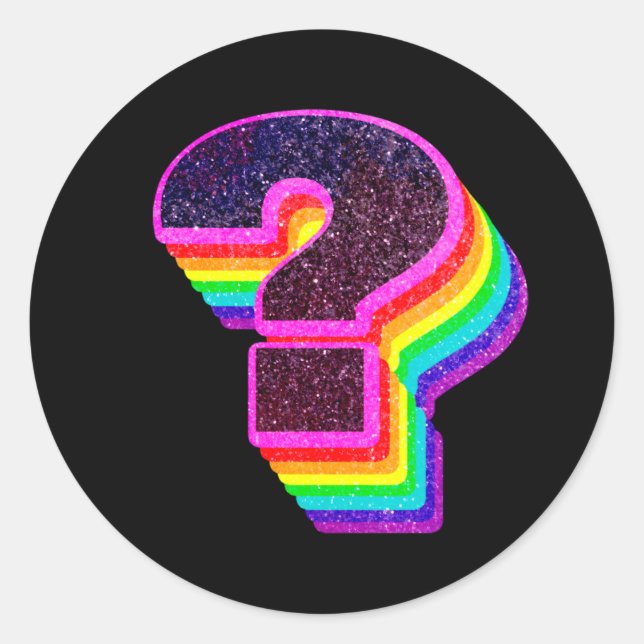Colorful Question Mark?  Classic Round Sticker (Front)