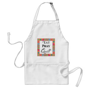 Colorful Quilt Blocks Border Art Eat Pray Quilt Adult Apron