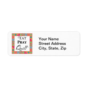 Colorful Quilt Blocks Border Art Eat Pray Quilt Label