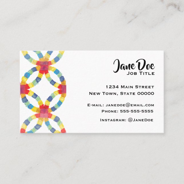 Colorful Quilt Business Card (Front)