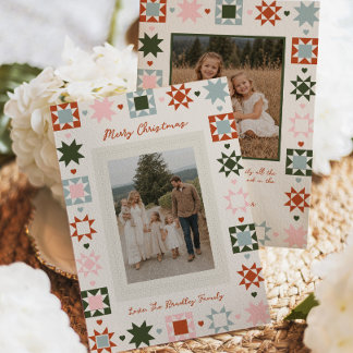 Colorful Quilt Christmas Card