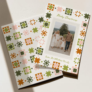 Colorful Quilt Family Christmas Card