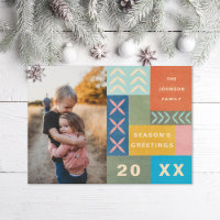 Colorful Quilt Holiday Photo Card