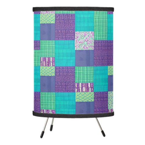 Colorful quilt patches pattern tripod lamp