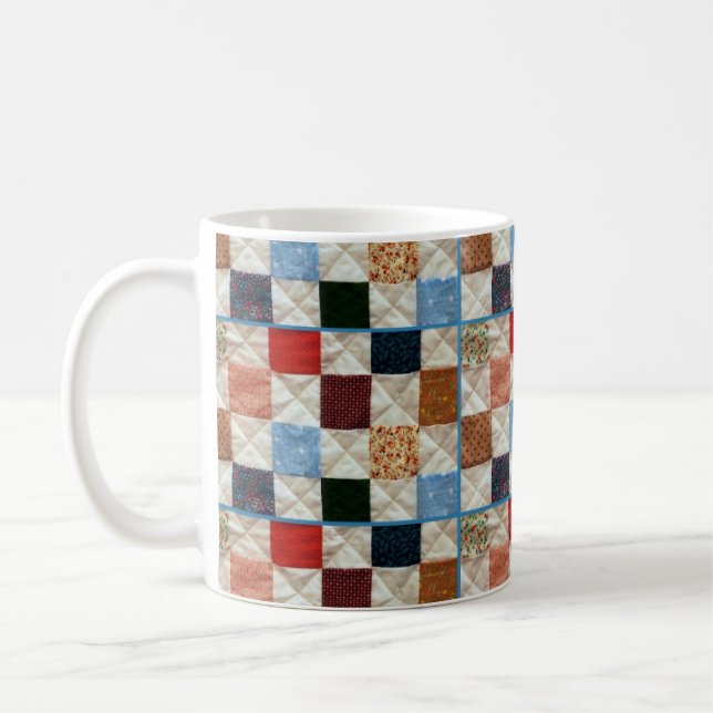 Colorful quilt pattern coffee mug (Left)