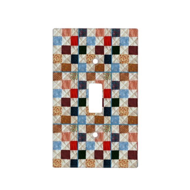 Colorful quilt pattern light switch cover (Front)