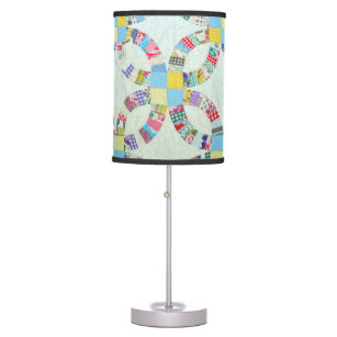 Colorful quilt pattern table lamp