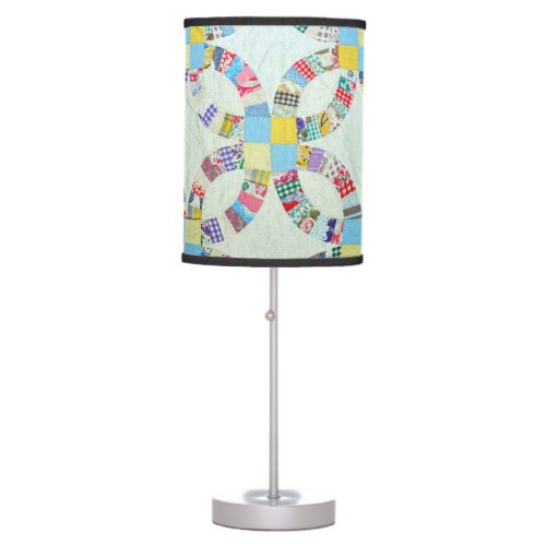 Colorful quilt pattern table lamp