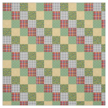 Colorful Quilt Squares Already Made Quilting Fabric by BabyDelights at Zazzle