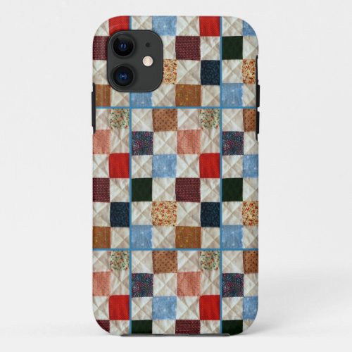Colorful quilt squares pattern iPhone 11 case