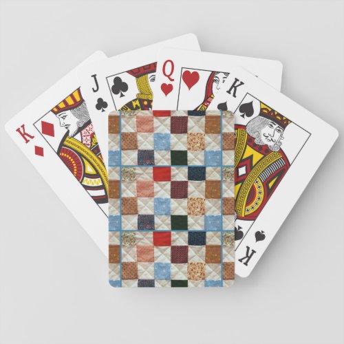 Colorful quilt squares pattern playing cards