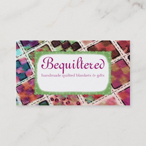 Colorful quilter blocks quilting sewing stitching business card