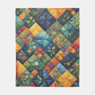 Colorful Quilting Pattren - Quilting Lover  Fleece Blanket