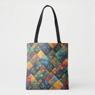 Colorful Quilting Pattren - Quilting Lover Tote Bag