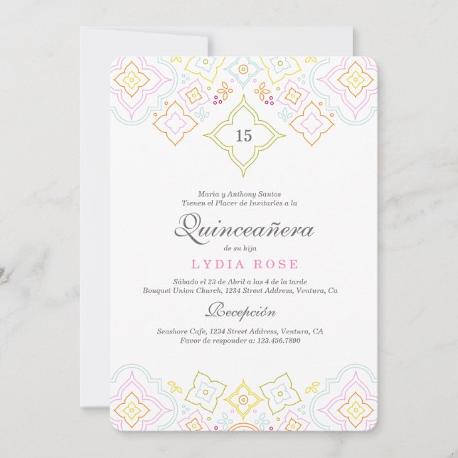 Colorful Quince Invitation (Front)