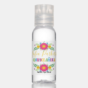 Colorful Quinceañera floral mexican party favor Hand Sanitizer