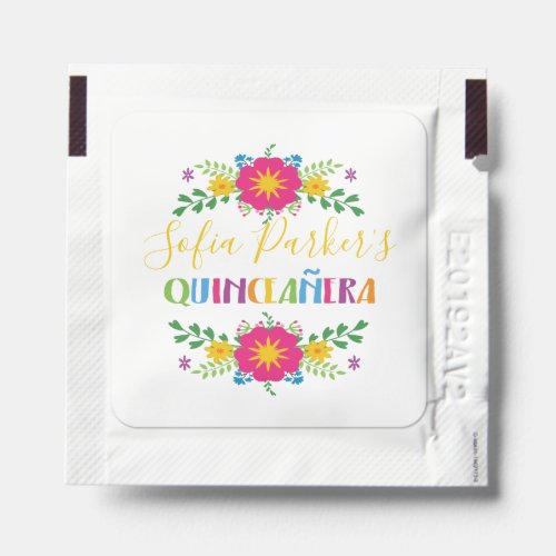 Colorful Quinceaera floral mexican party favor Hand Sanitizer Packet