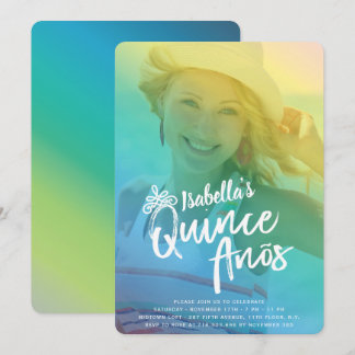 Colorful Quinceanera Girl Birthday Party Invite