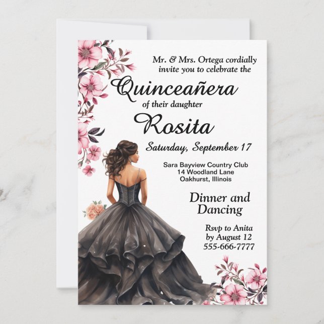 Colorful Quinceanera invitation (Front)