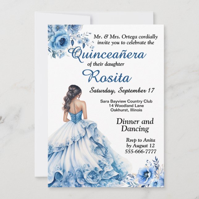 Colorful Quinceanera invitation (Front)