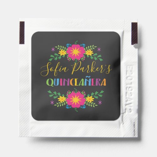 Colorful quinceaera mexican fiesta party favor hand sanitizer packet