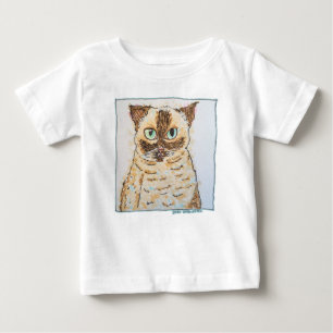 Colorful Quirky Cat Portrait Baby T-Shirt