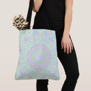 Colorful Quirky Groovy Eclectic Pastel Mandala Tote Bag