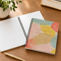 Colorful Quote Abstract Shapes Spiral Notebook
