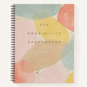 Colorful Quote Abstract Shapes Spiral Notebook