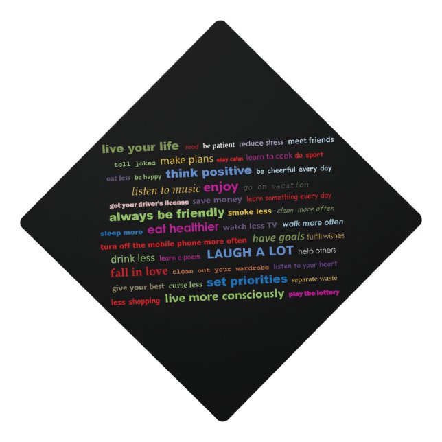Colorful Quotes Resolutions Tassle Topper (Front)