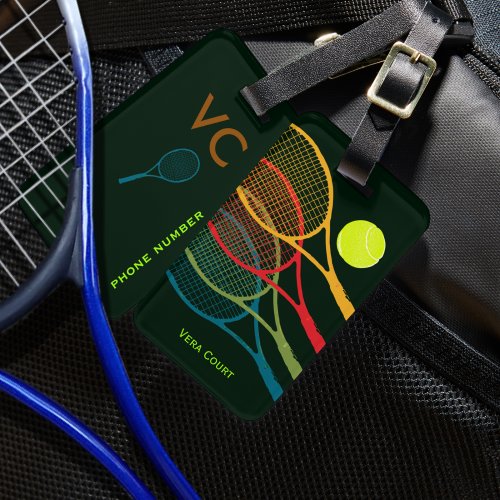 Colorful Racquets personalized Luggage Tag