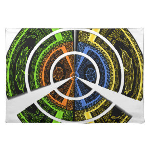 Colorful Radial Art Print Cloth Placemat