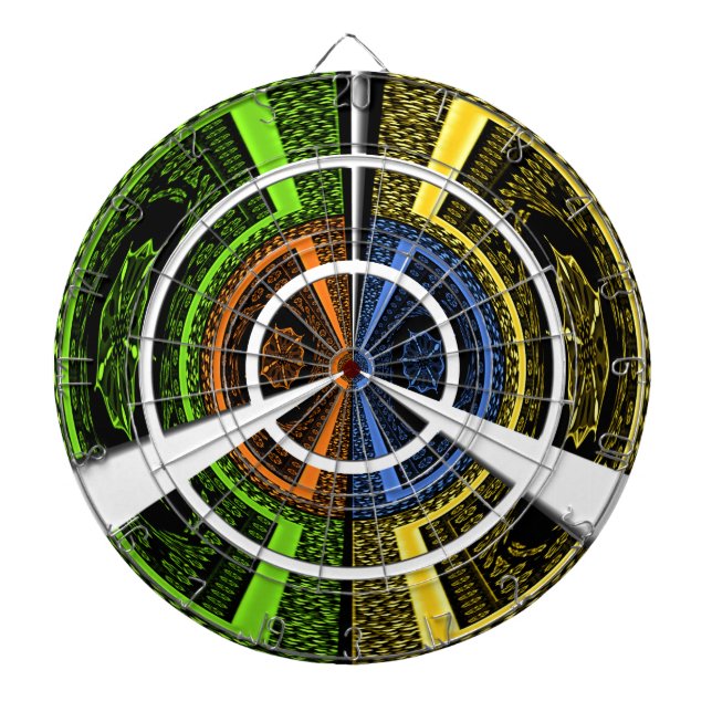 Colorful Radial Art Print Dartboard (Front)