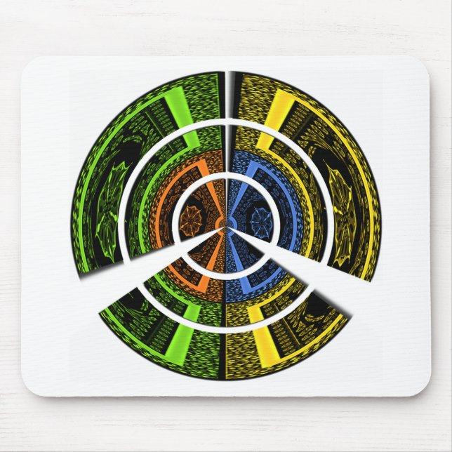Colorful Radial Art Print Mouse Pad (Front)